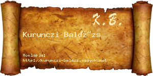 Kurunczi Balázs névjegykártya