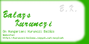 balazs kurunczi business card